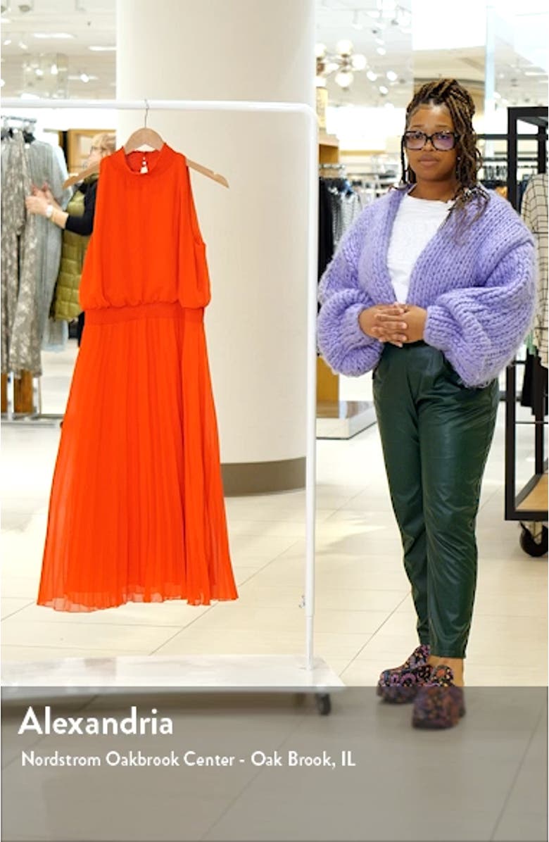 Smocked Plissé Midi Dress, sales video thumbnail