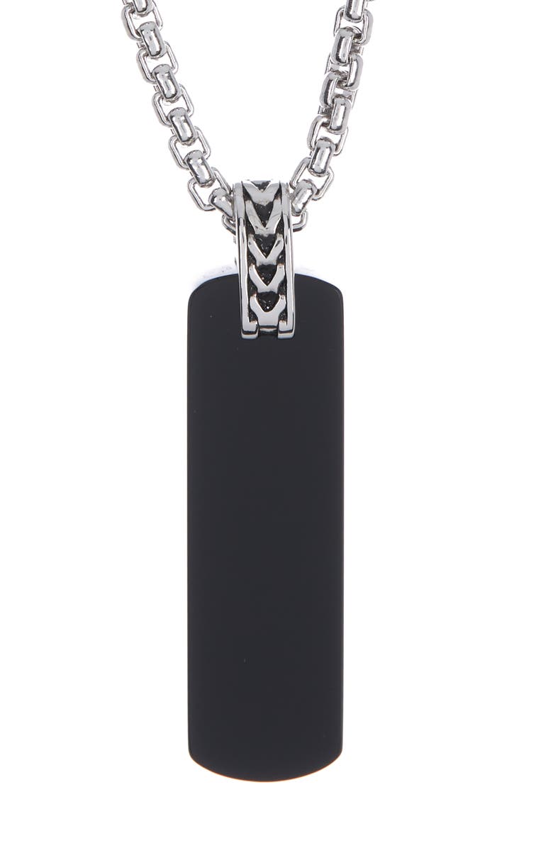 EFFY Sterling Silver Onyx Pendant Necklace, Main, color, Black