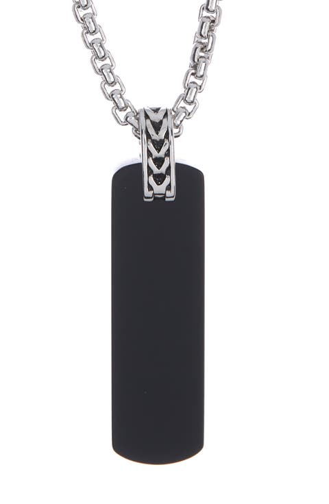 Sterling Silver Onyx Pendant Necklace