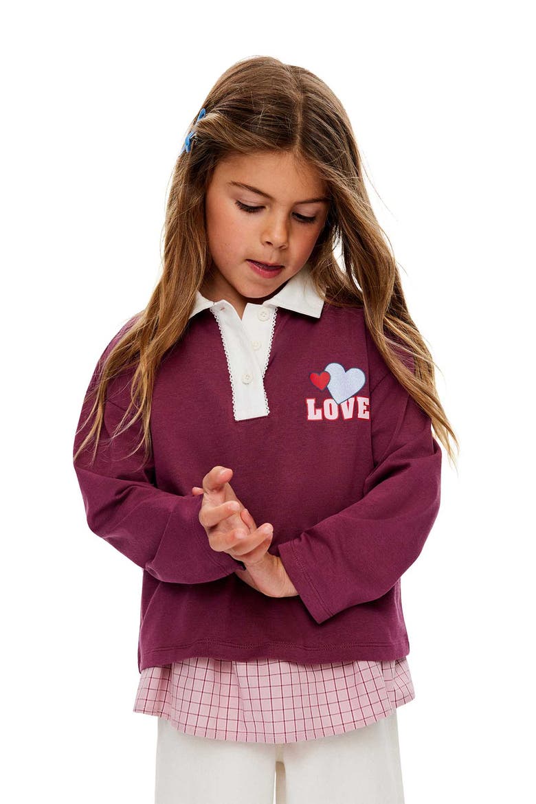 Kid's Rugby Polo, Alternate, color, Berry Jam Love