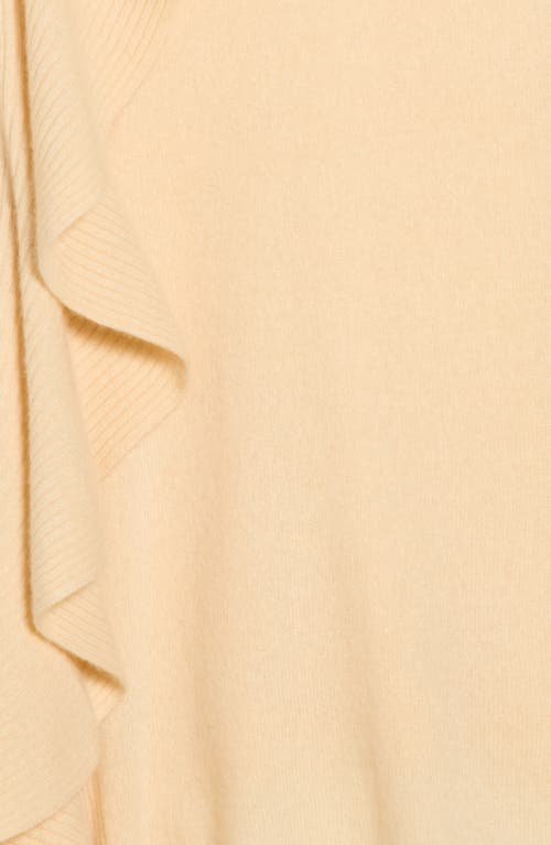 Portolano Ribbed Ruffle-trim Cashmere Scarf In Neutral