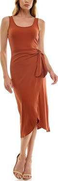Socialite Ribbed Tank Wrap Midi Dress