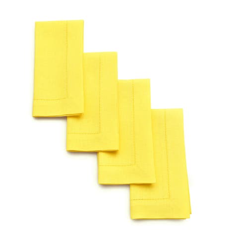 Linen Dinner Napkins - Classic Hemstitch, 20" x 20" Inch