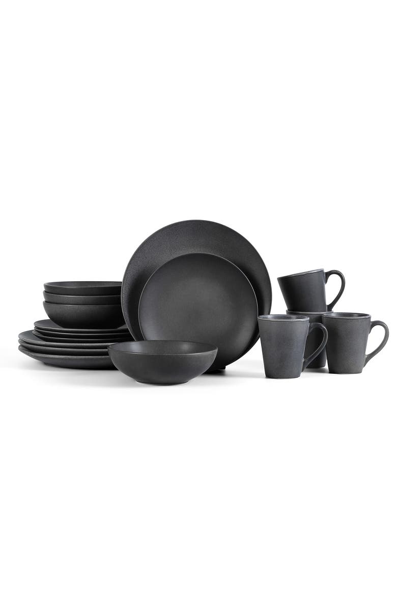 Grao Stoneware 16-Piece Dinnerware Set, Main, color, Grey