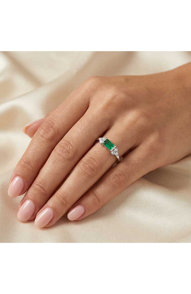 Bliss Diamond 1/3Ct Thin Emerald Diamond Stackable Wedding Ring 14k Gold Lab Grown, Alternate, color, 14K White Gold