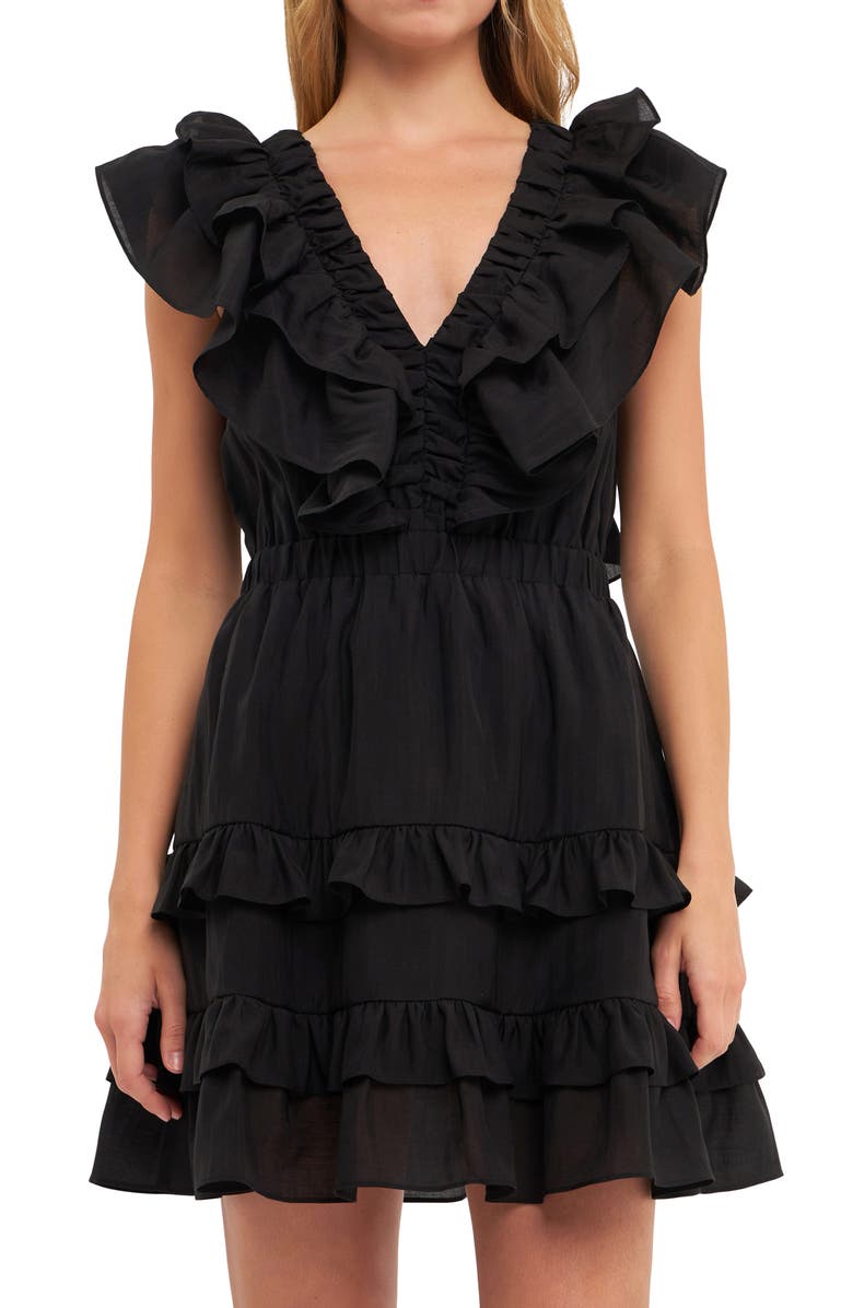 Endless Rose Ruffle Trim Minidress, Alternate, color, 