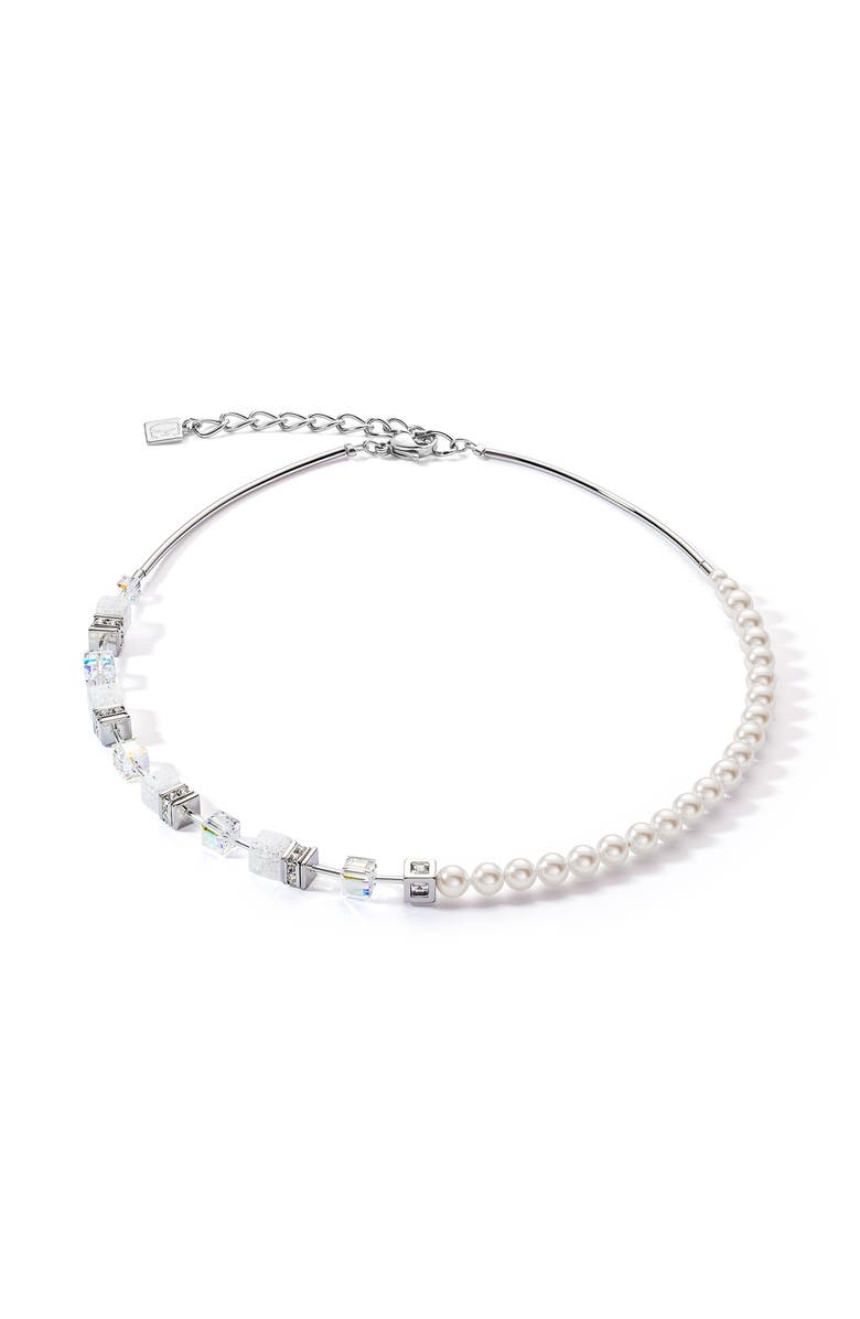COEUR DE LION Geocube<sup>®</sup> Precious Fusion Pearls Necklace, Main, color, White