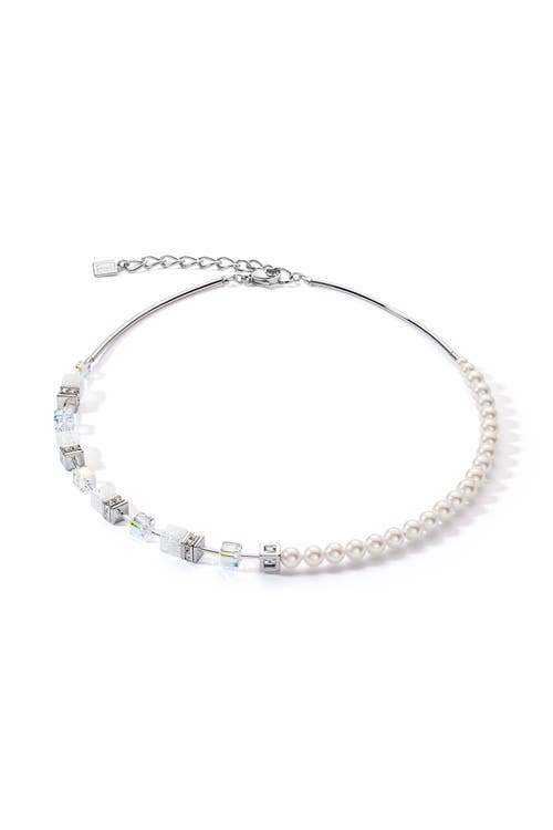 Coeur De Lion Geocube® Precious Fusion Pearls Necklace In White