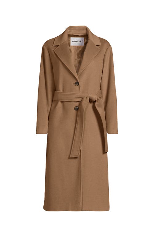 Lands' End Wool Wrap Long Coat In Multi