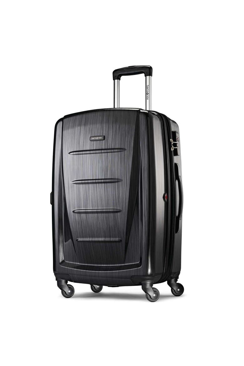 Winfield 2 Hardside Expandable 24" Medium Checked Spinner Luggage, Main, color, Brushed Anthracite