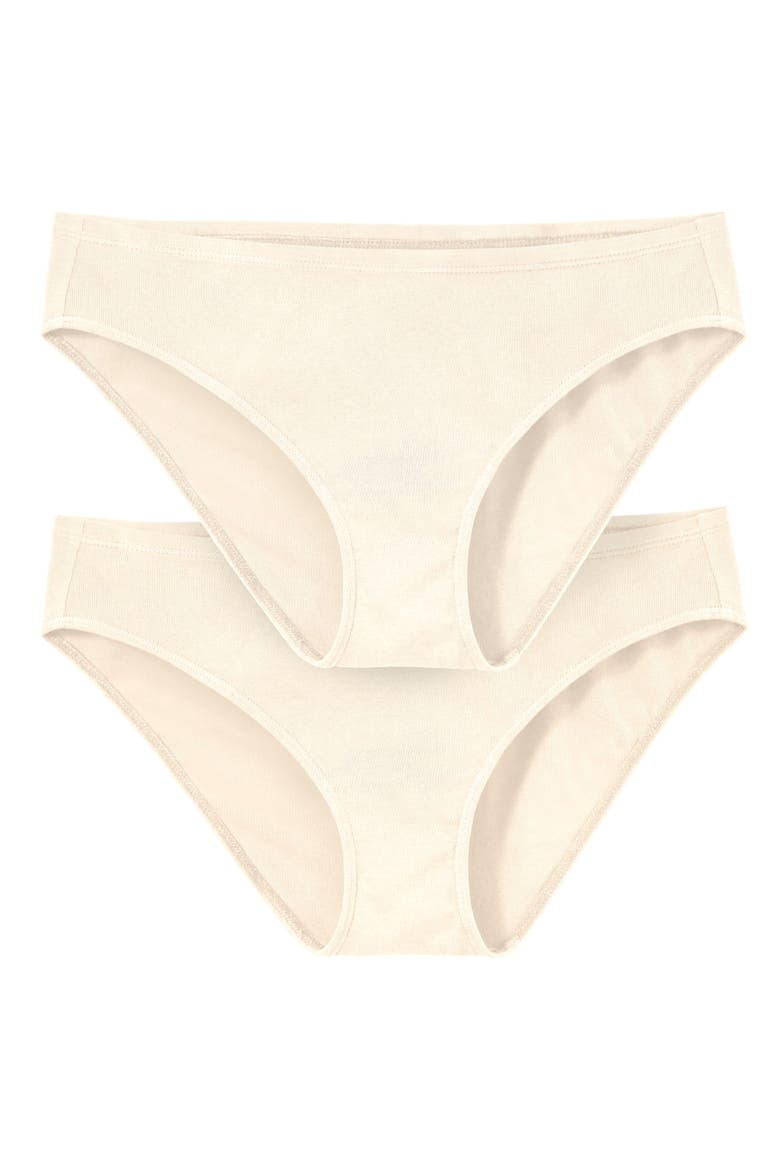 Women's 100% Organic Soft Cotton Bikini Underwear 2-Pack, Main, color, Oatmeal