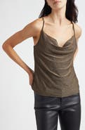 Ramy Brook Carla Metallic Cowl Neck Camisole