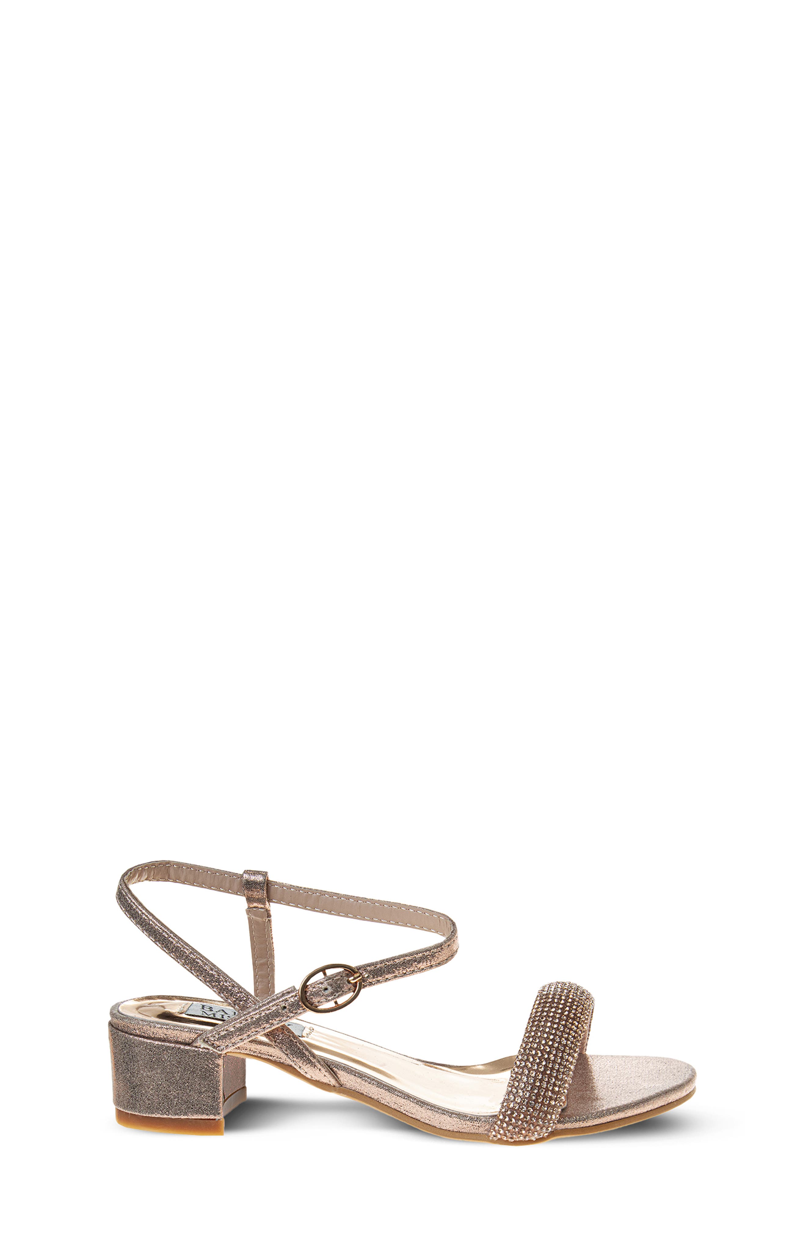 Kids' Rhinestone Sandal, Alternate, color, ROSE GOLD