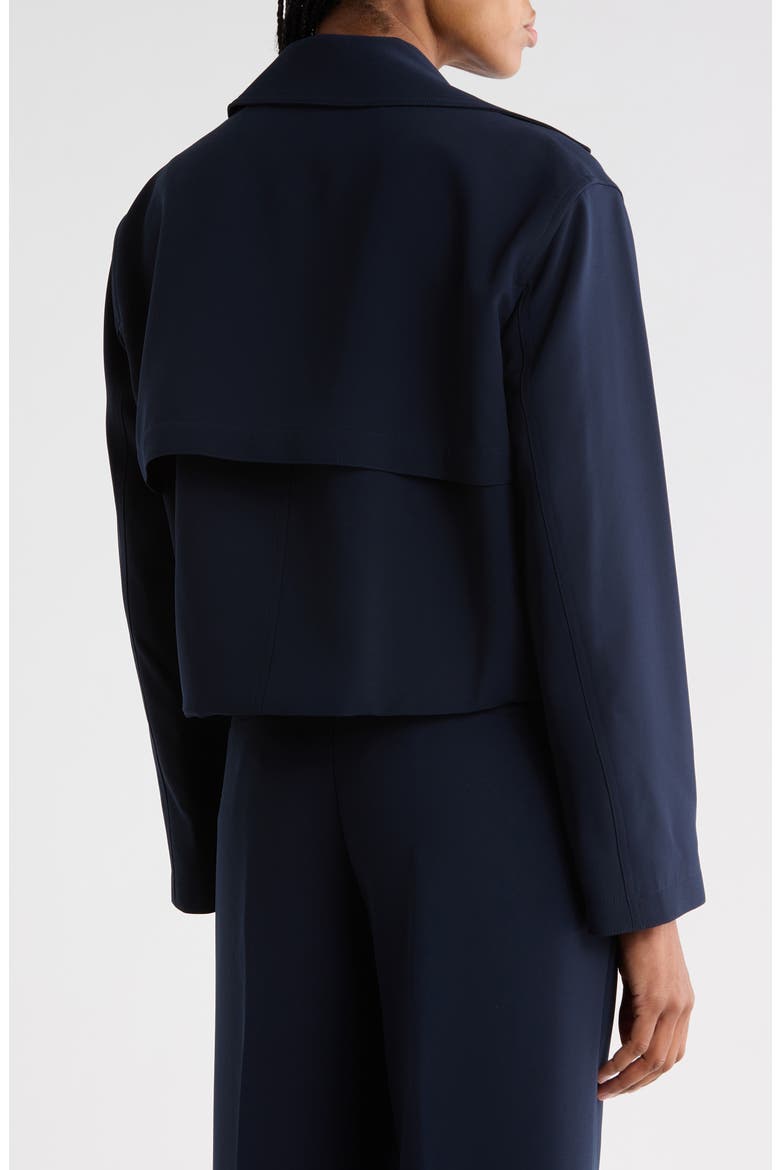 Admiral Crop Crepe Trench Coat, Alternate, color, NOCTURNE NAVY