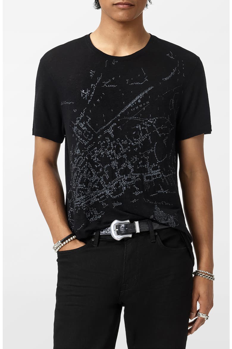 Embroidered Crewneck T-Shirt, Alternate, color, BLACK
