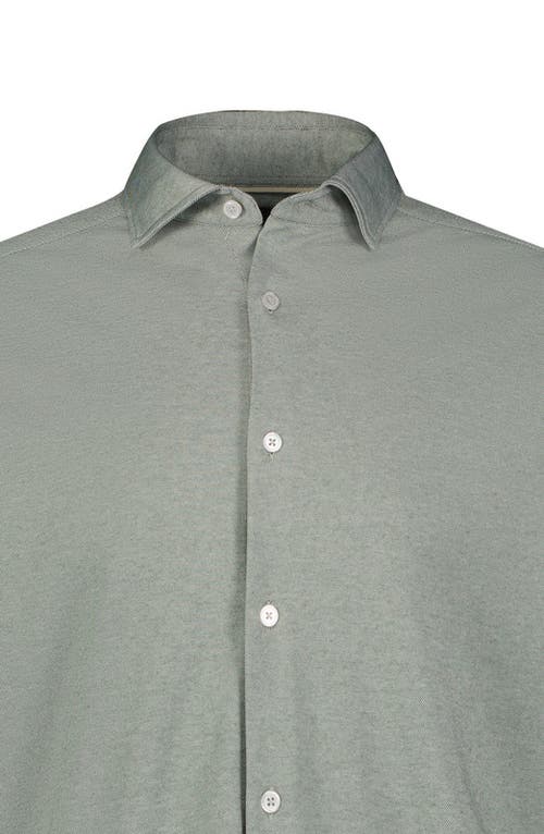 Luchiano Visconti Micro Melange Knit Shirt In Gray