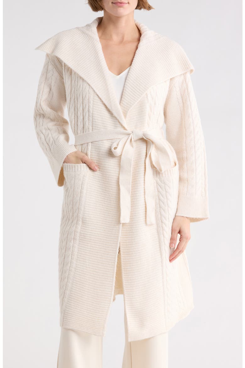 Braided Cable Duster Cardigan, Main, color, CREAM WHITE