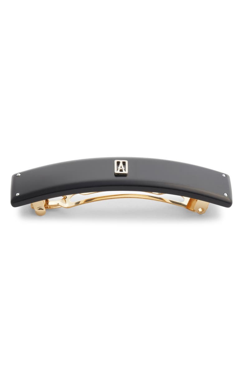 Alexandre de Paris Logo Barrette, Main, color, Black