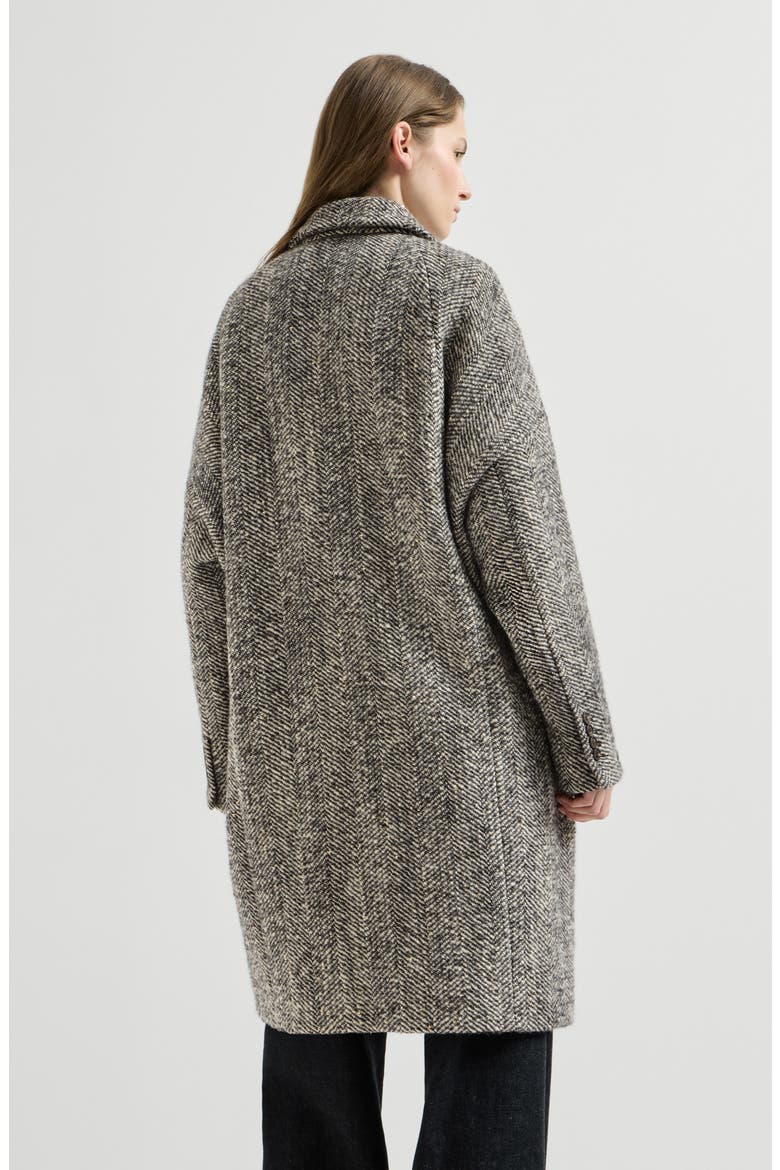 Dazzling virgin wool and alpaca chevron coat with monili, Alternate, color, Panama