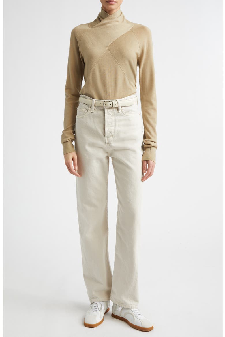 Merino Wool Crossover Sweater, Alternate, color, DESERT