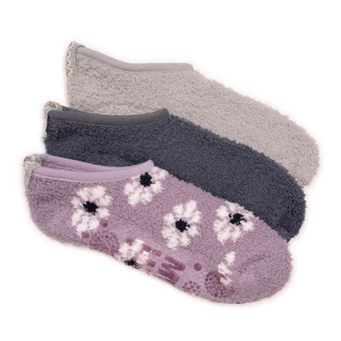 Women's Ballerina Cozy Socks with Grippers, 3 Pair Pack