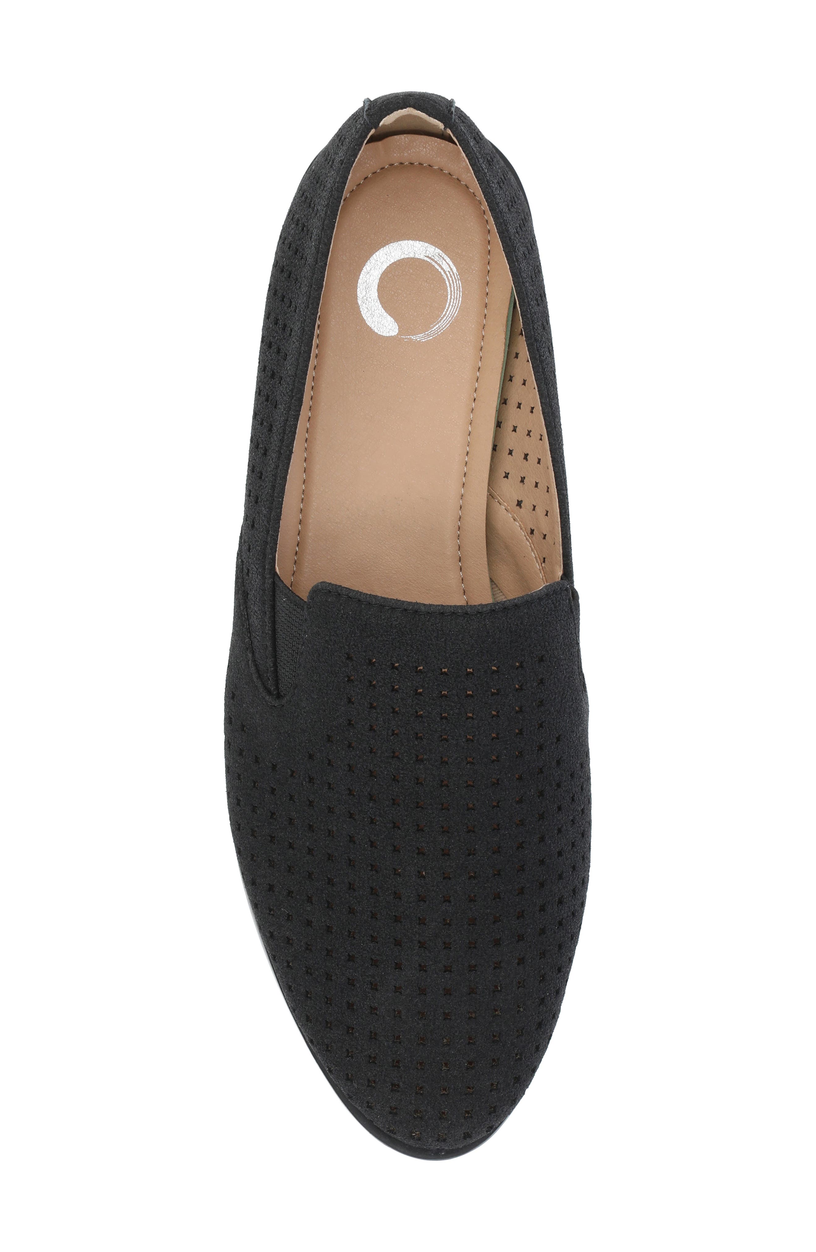 Journee Collection Lucie Perforated Flat Loafer - Wide Width Available, Alternate, color, Black