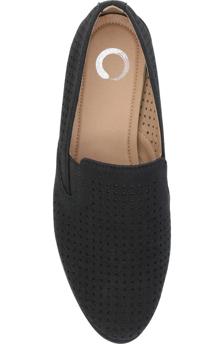 Journee Collection Lucie Perforated Flat Loafer - Wide Width Available, Alternate, color, Black