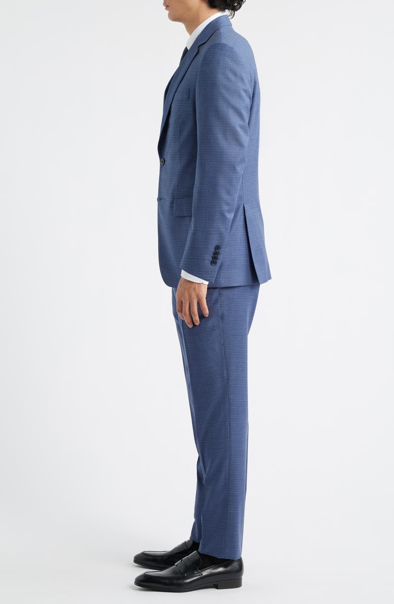 Peter Millar Flynn Classic Fit Medium Blue Microcheck Wool Suit, Alternate, color, Medium Blue