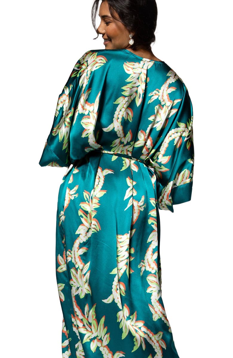 Tori Richard Lei of the Land Calliope Dress, Alternate, color, Deep Sea