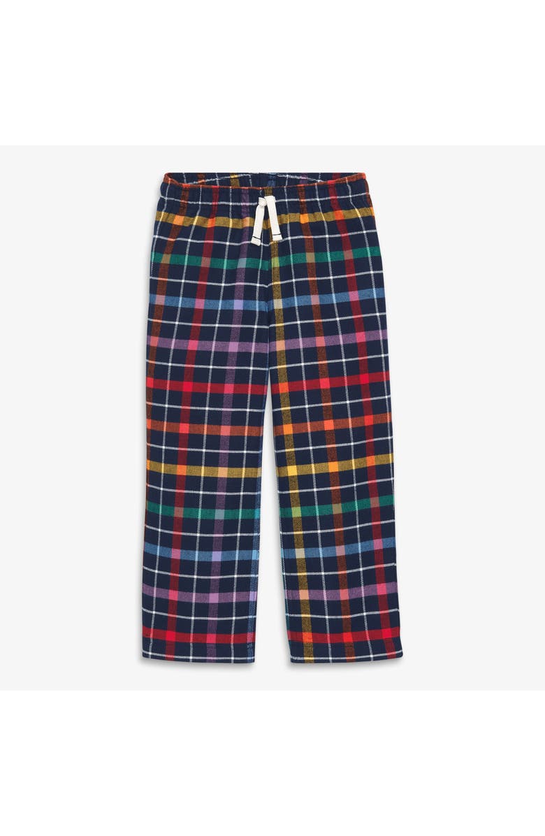 Primary Kids Flannel Holiday Pj Pant, Main, color, Navy Rainbow Plaid