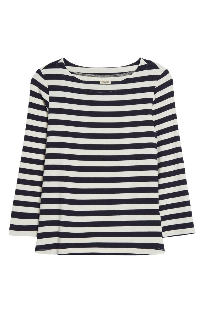 L'AGENCE Lucille Stripe Rib Top, Alternate, color, 
