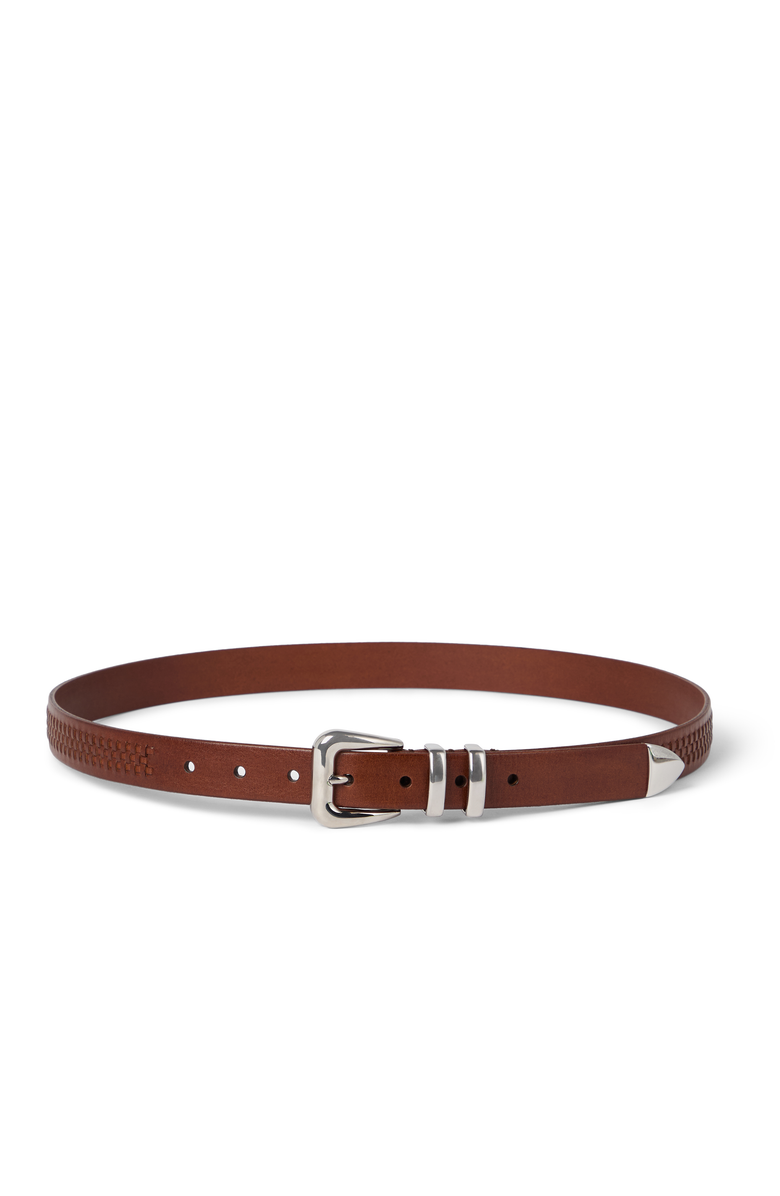 Brunello Cucinelli Calfskin belt, Main, color, Tobacco