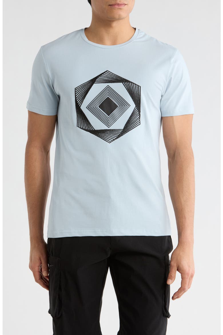 3D Abstract Graphic T-Shirt, Main, color, DARK BLUE