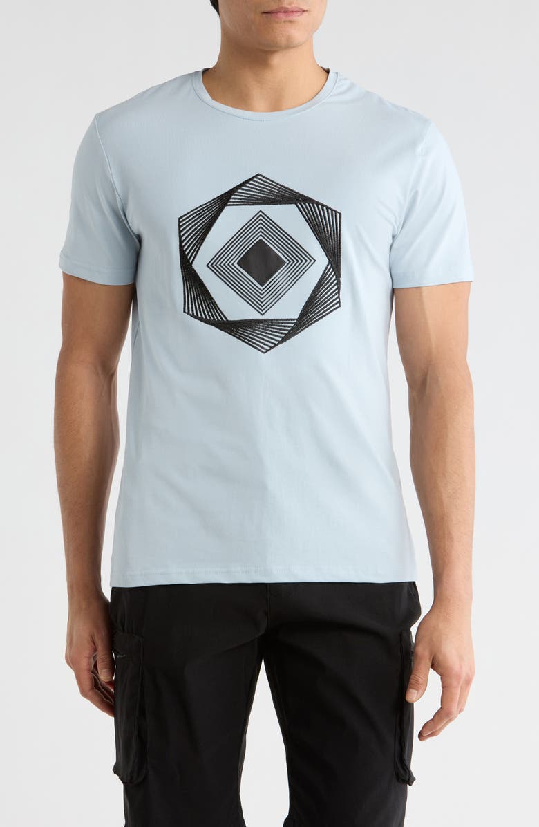 T.R. PREMIUM 3D Abstract Graphic T-Shirt, Main, color, Dark Blue