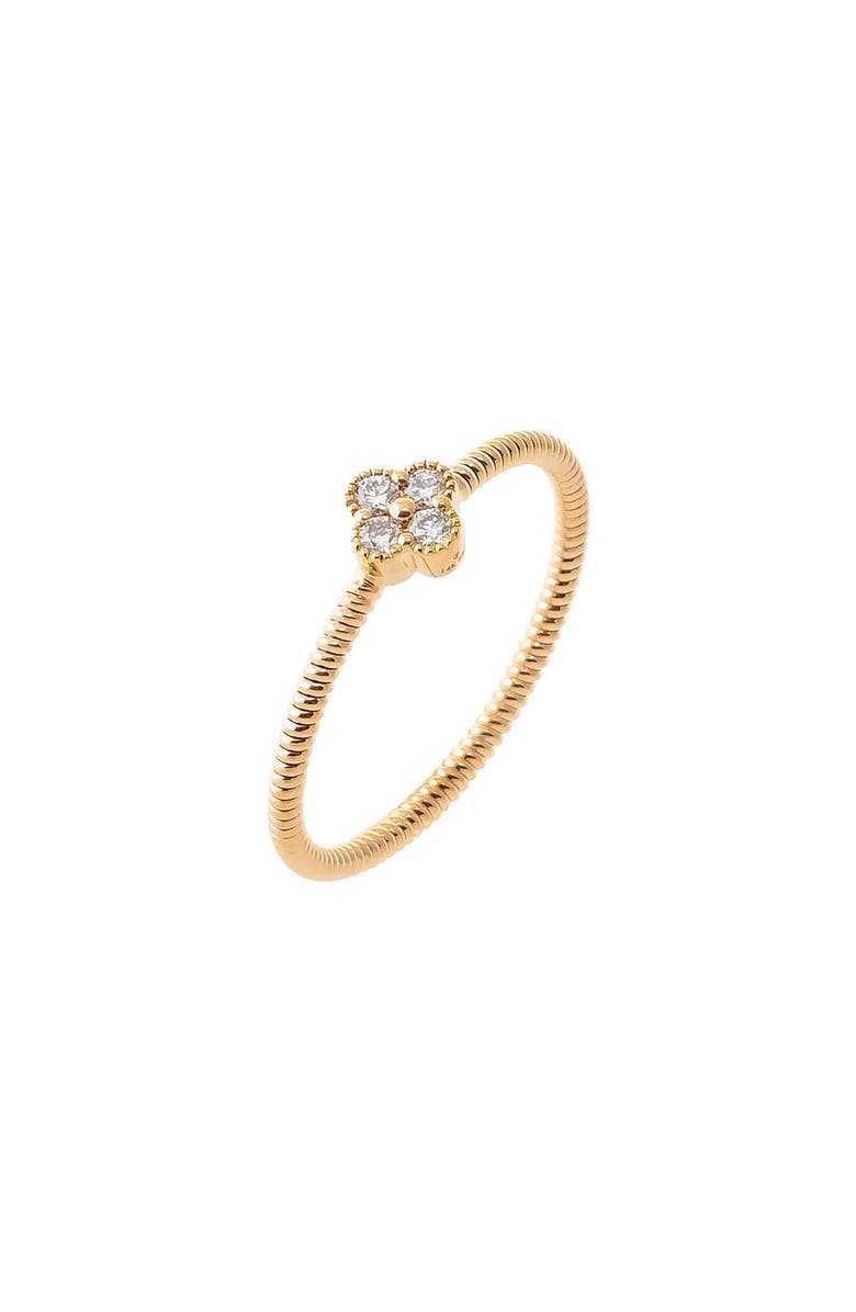 BY ADINA EDEN Diamond Four Leaf Clover Ring 14K, Main, color,