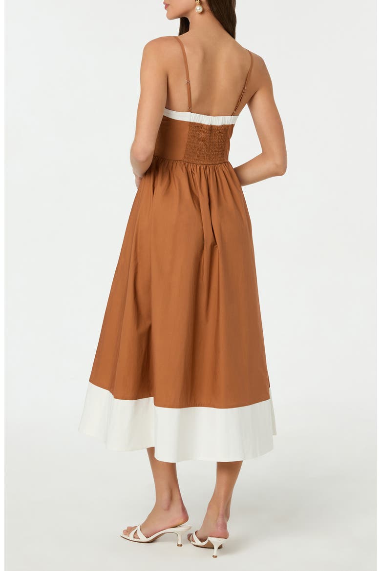 Contrast Detail Cotton Dress, Alternate, color, CAMEL