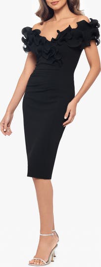 Wire Trim Off the Shoulder Sheath Dress