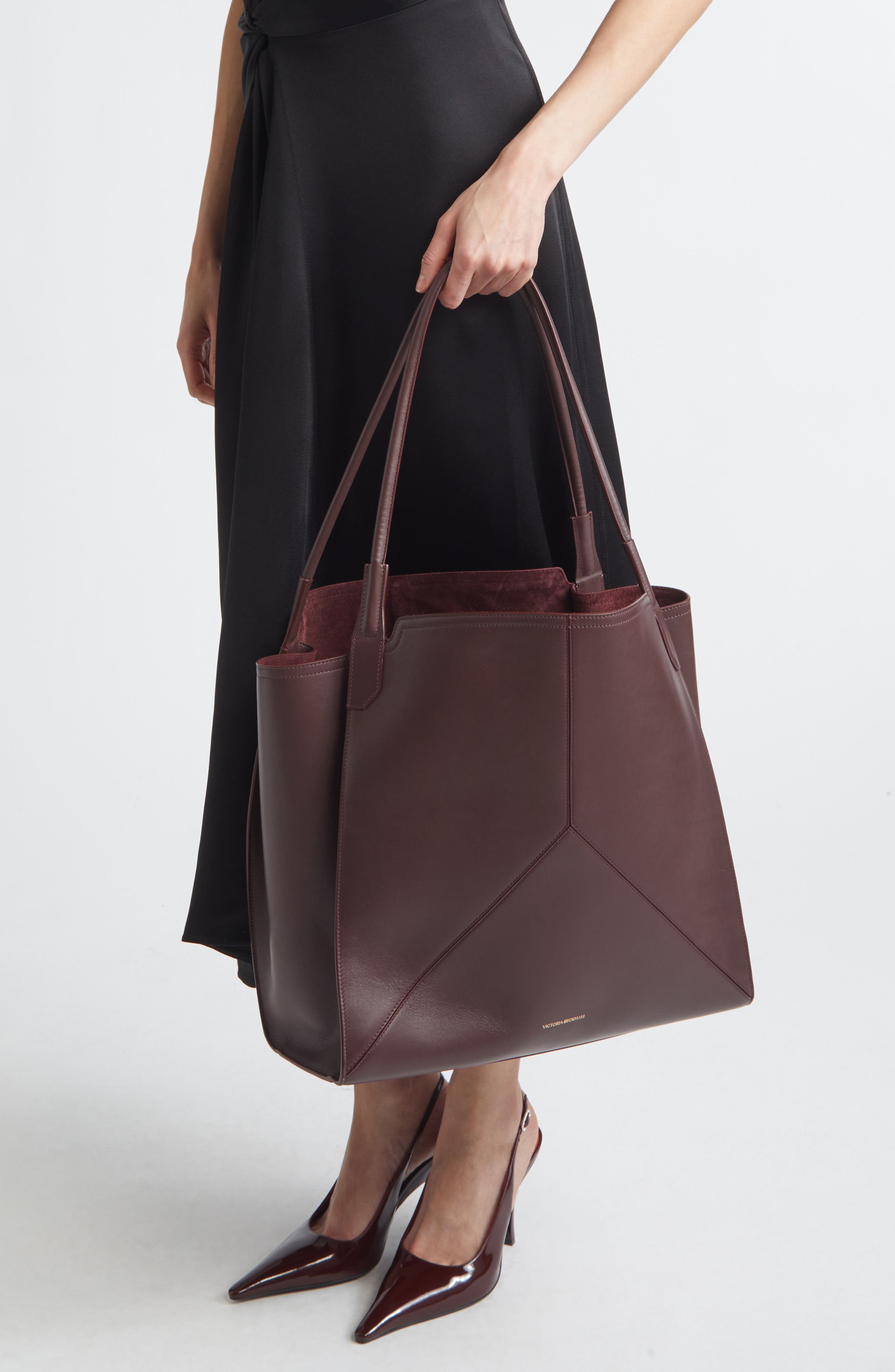 Victoria Leather Tote, Alternate, color, BURGUNDY