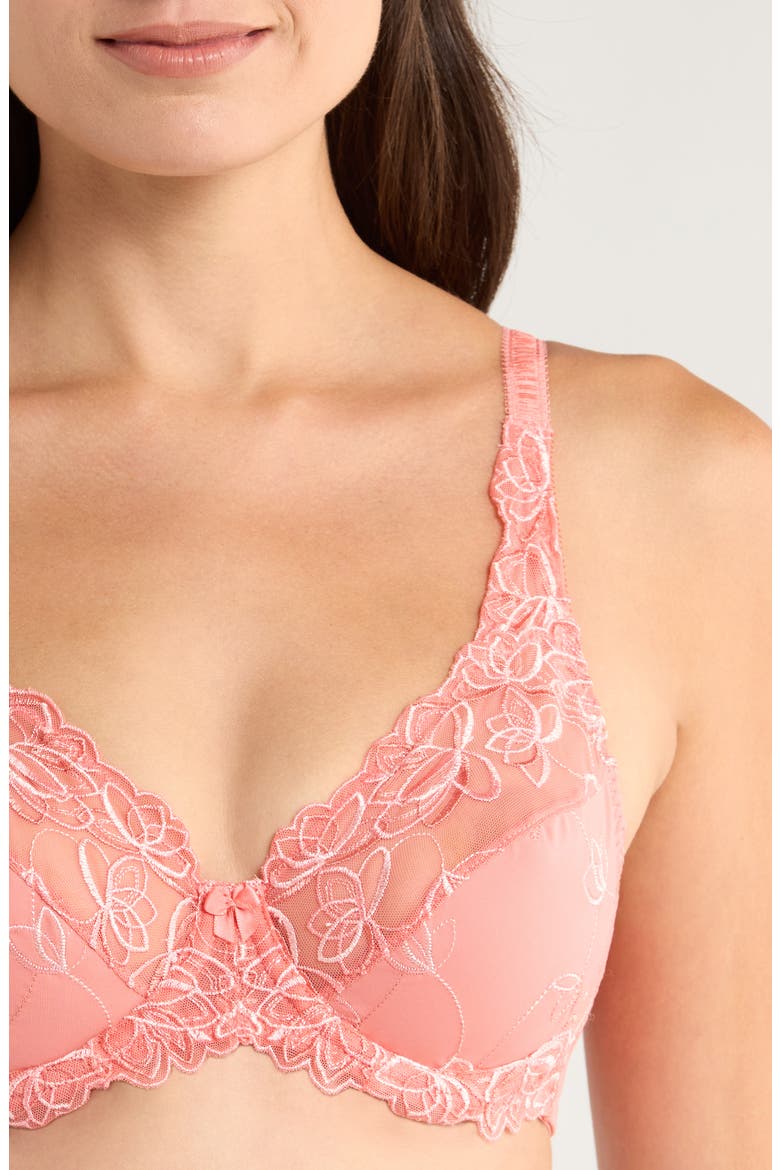 Diva Embroidered Mesh Underwire Bra, Alternate, color, LANTANA