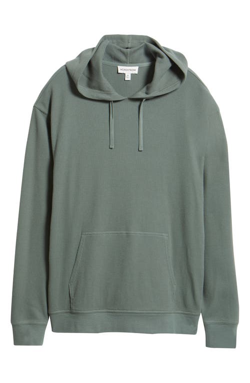 Nordstrom Cotton Blend Thermal Hoodie In Green