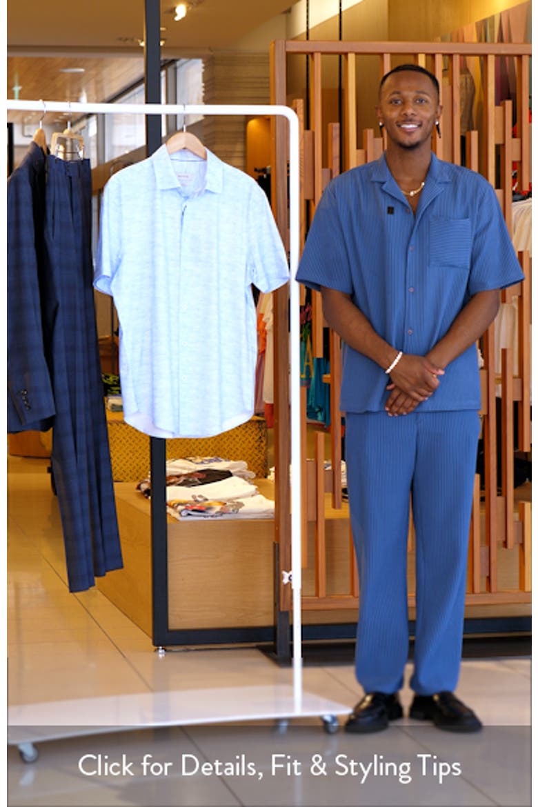 Miles OoohCotton® Space Dye Short Sleeve Button-Up Shirt video