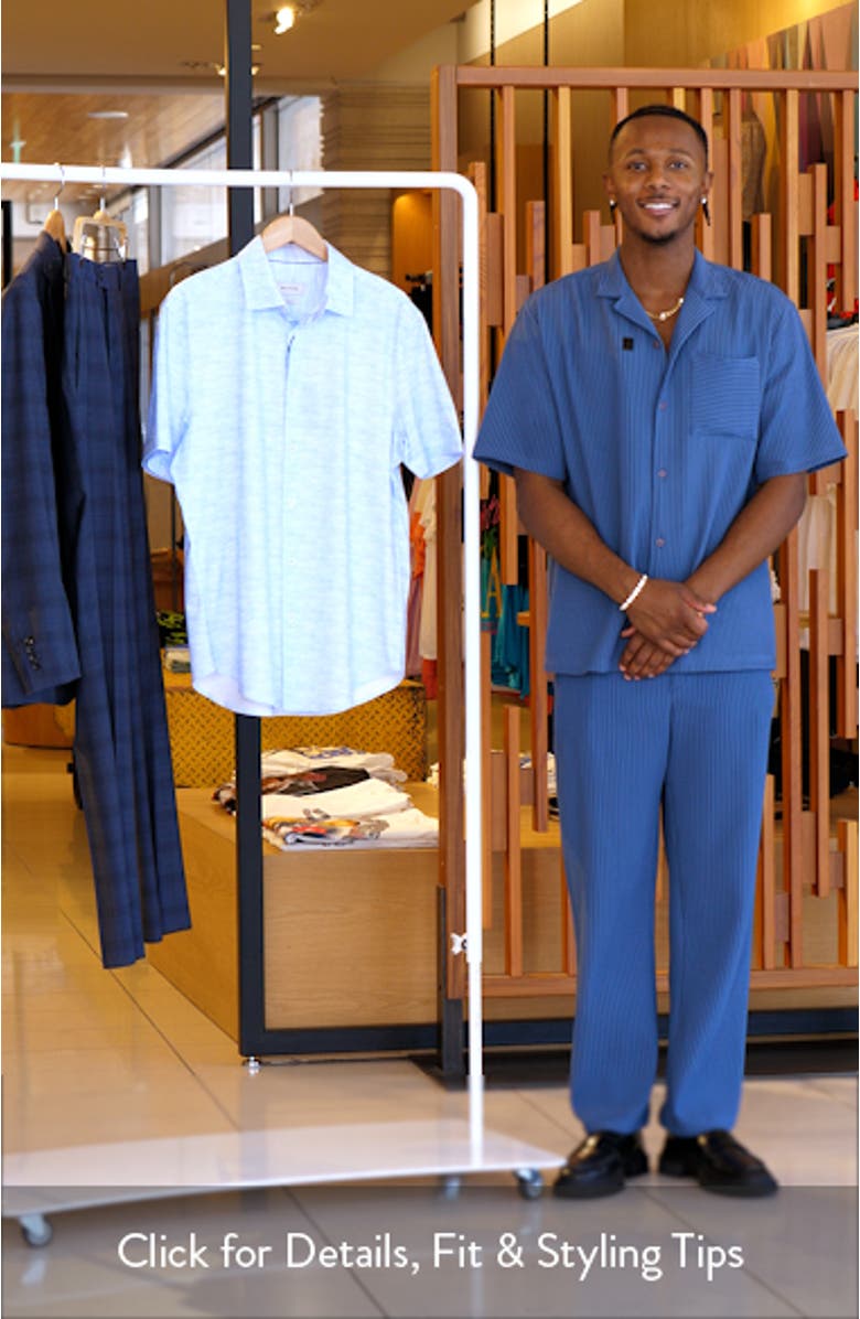 Miles OoohCotton<sup>®</sup> Space Dye Short Sleeve Button-Up Shirt, sales video thumbnail