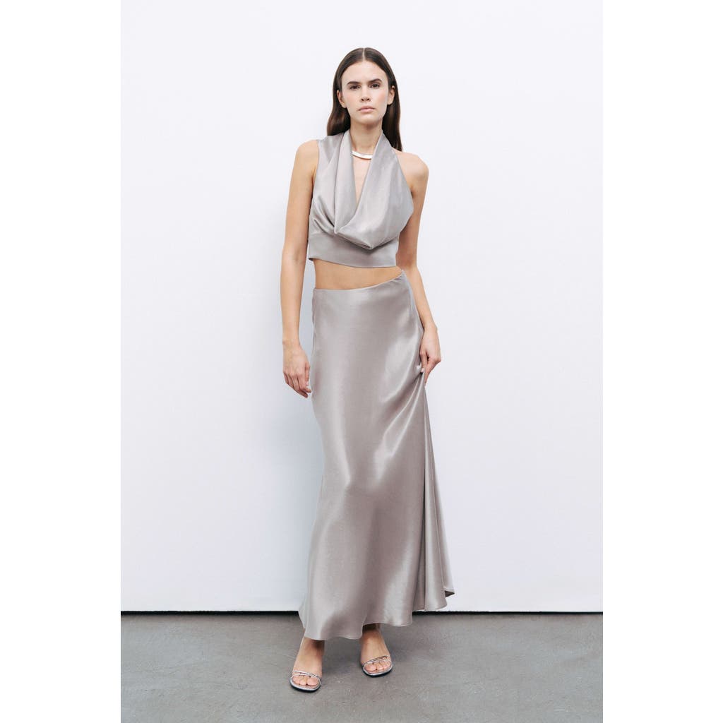 NOCTURNE NOCTURNE SATIN LOOK MIDI SKIRT