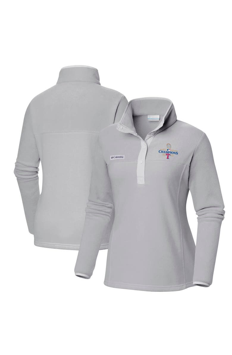 Columbia Women's Columbia Gray Texas Rangers 2023 World Series Champions Benton Springs Half-Snap Sweatshirt, Alternate, color, 