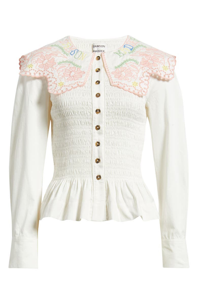 Damson Madder Valentina Collared Top, Alternate, color, White