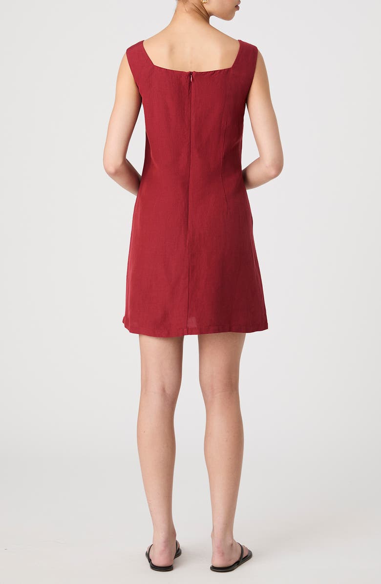 French Connection Birdie Square Neck Minidress, Alternate, color, Brick Red