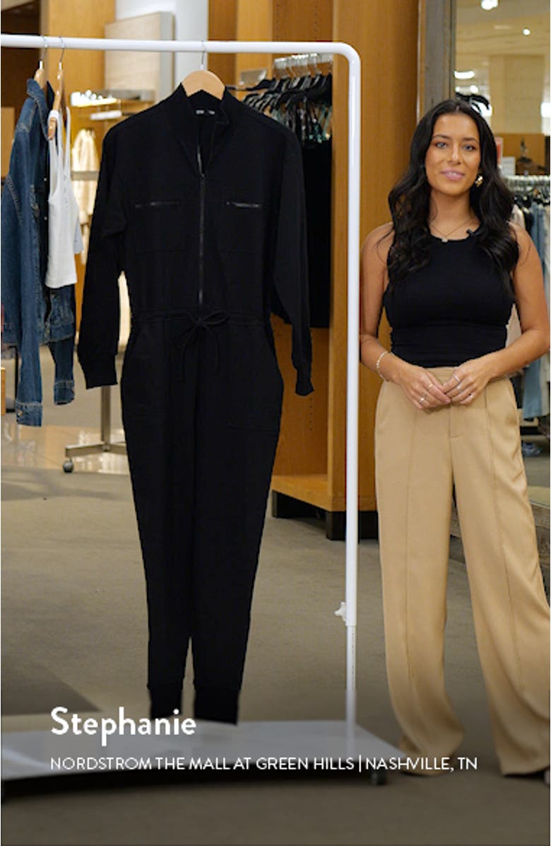 Chester Cotton Blend French Terry Jumpsuit, sales video thumbnail