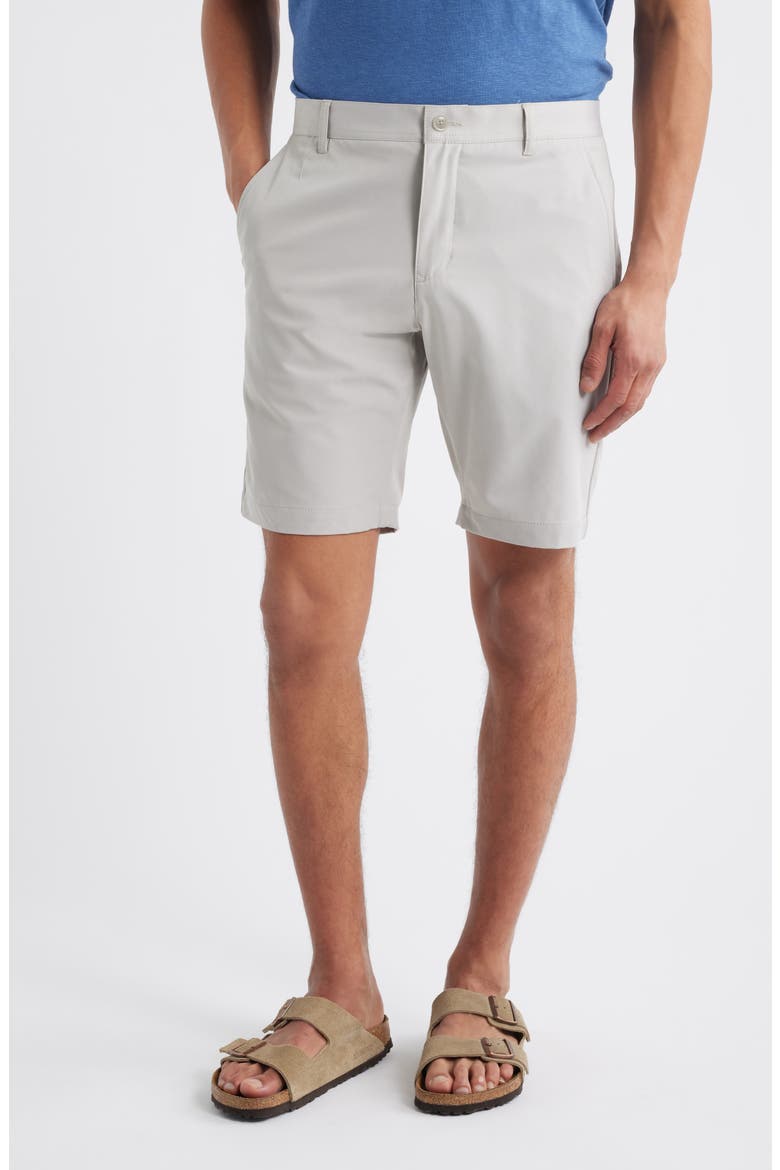 Bailey Flat Front Stretch Chino Shorts, Main, color, STONE