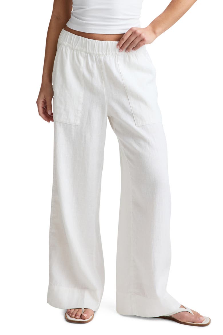 Softwash Wide Leg Linen Pants, Main, color, WHITE