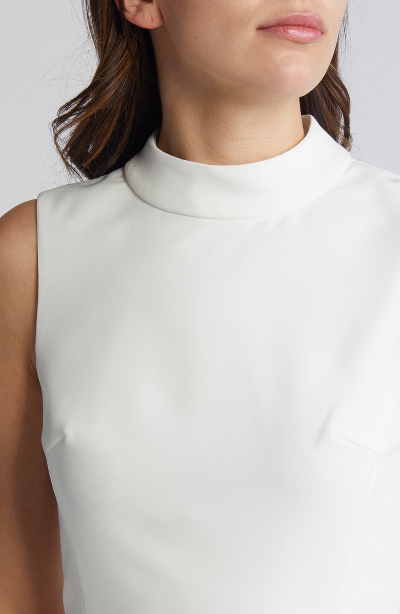 French Connection Echo Sleeveless Mock Neck Dress, Alternate, color, Summer White